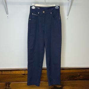 Escada‎ Sport Navy Blue High Rise Straight Pants- 4